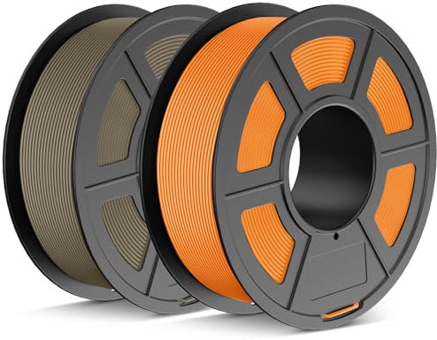 JAYO Matte PLA Filament 1.75mm, 3D Drucker Filament PLA Matte 1.1KG, Neatly Wound Filament, Maßgenauigkeit +/- 0.03 mm, 1.1 KG Spule(2.42 LBS), 2 Pack, PLA Matte 2.2KG Insgesamt, Orange+Lehmfarbe