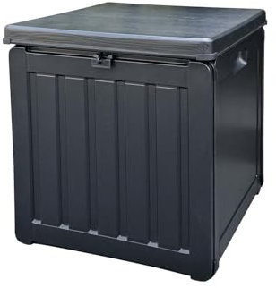 Gardiun Coffre en Résine Extérieur Soften Small 42,8x42,8x46,4 cm 76L, Sangle de Fixation pour Couvercle et Poignées Latérales