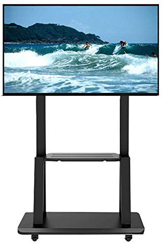 AuLYn Carro De TV con Ruedas Ajustables con Ruedas Bloqueables, Soporte De Suelo para Televisores De Plasma Led LCD OLED De 75 70 65 60 55 50 46 42 37 32 37 Pulgadas