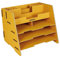 Werkhaus Schreibtisch-Organizer mit 15 Fächern, Gelb, Holz, 28 x 35 x 28 cm, Büro, Home-Office