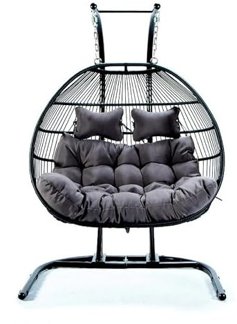 Luxury Double Hanging Egg Chair – Cozy Swing Hammock for Ultimate Outdoor & Indoor Relaxation | Egg Chair with Cushion – Sink into Comfort & Style!