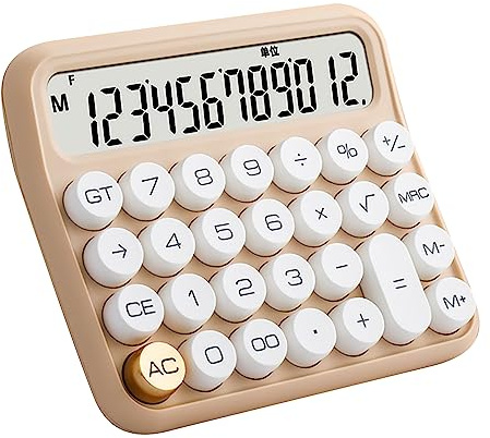 HERCHR 12-stelliger Grundrechner, Taschenrechner Für Kleine Büros, Taschenrechner, Handrechner, Handrechner(Weiß)