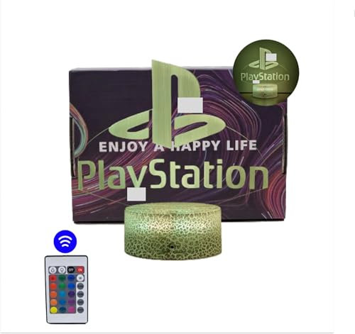 Lampada da scrivania Gaming RGB compatibile con PlayStation alimentata a batteria e USB con cambio colore, in dotazione anche telecomando per cambio colore