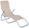 LOLAhome Tumbona basculante Plegable de Acero y textileno Beige de 170x65x101 cm