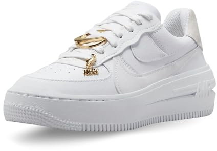 Nike, Schuhe Wmns Air Force 1, PLT.AF.ORM TG, niedrig, Code FB8473-100, Weißgold., 41 EU