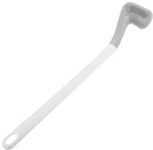 minkissy Brosse De Toilette À Long Manche en Silicone TPR Et PP Brosse WC Noire Anti-Rayures avec Poignée Antidérapante pour Nettoyage Efficace Salle De Bain