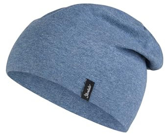 Sterntaler OCS Beanie Melange - Lässige Slouch Beanie Mütze aus Melange Singlejersey (Bio) - Unisex Kopfbedeckung - variabel tragbar - Baby und Kinder Übergangsmütze- tintenbl. Melange, Größe 49
