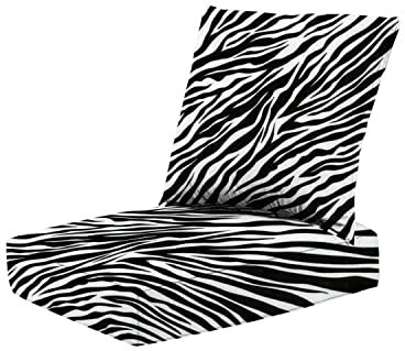 Sitzkissen-Set, Terrassenmöbel-Kissen, Zebra, schwarz-weiß, Zebrastreifen, Zoofell, Ersatzkissen für Esszimmerstühle und Banken für den Innen- und Außenbereich, Terrasse, Garten