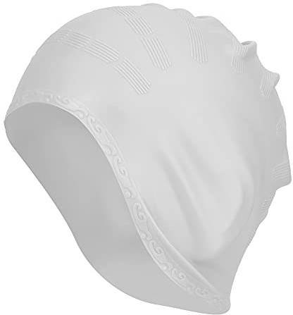 Gorro de natación elástico Antideslizante UV protección Solar cómodo para Adultos y niños Color Blanco Gorro baño Piscina