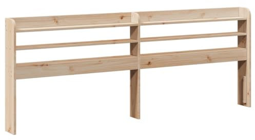 vidaXL Tête de Lit 180 cm en Bois Massif de Pin Avec Étagères et Rangement Sur Pied
