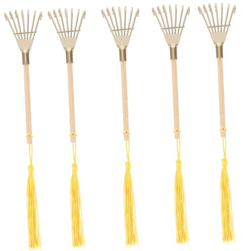 TOYANDONA 5 Pièces décoration Zen Mini râteau Zen râteau Miniature Accessoire Zen Râteau Jardin Zen Petit râteau râteaux Mini Accessoires de décor Outils de Jardin pour Bureau Bambou