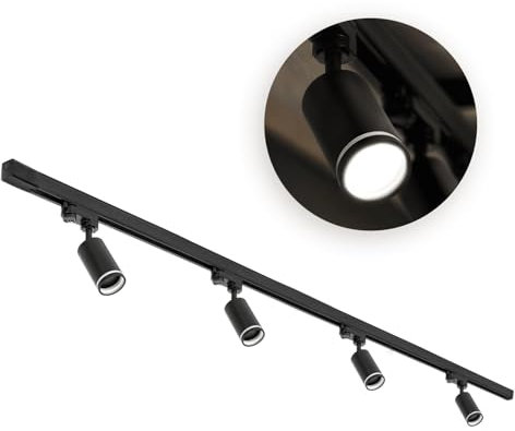 3-Phasen-Schienen-Set NEXTRACK - Schienensystem Komplett-Set 4x GU10 Lampe + 2m Schienensatz Schwarz