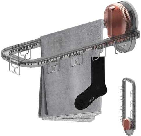 MEEQIAO Tendedero Ropa Interior, Multifunción, Plegable a 90 Grados, Fácil Carga y Descarga, Pinzas Ropa, Pinza con Ventosa para Calcetines, para Secar Calcetines, Ropa Interior, Gorros y Toallas