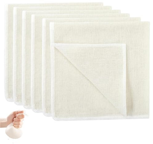 Paño de paso, 50 x 50 cm, gasa lavable, reutilizable para tamizar zumos, queso, té, leche de nueces, sopa, yogur y tofu (6 unidades)