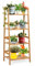 HOMASIS Standregal Bambus, Leiterregal mit 4 Ablagen, Bücherregal Blumenregal Pflanzenregal Multifunktionales Regal Aufbewahrungsregal Baderegal für Wohnzimmer, Badezimmer, Balkon & Küche, Natur