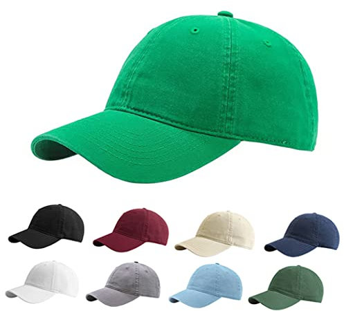 Etyepoh Baseball Cap für Herren und Damen, Unisex Kappe Verstellbar Reine Farbe Baseboard Baseballkappe Mütze (C-grün01, one Size)