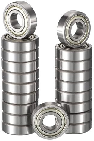 TUZUK 20 pièces de roulements à billes étanches 606-ZZ, 6x17x6 mm, prélubrifiés en acier chromé, double joints caoutchouc, roulements à billes à gorge profonde 606 ZZ