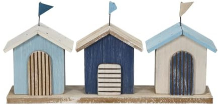 Posiwio Häuserreihe Beach blau weiß Natur Holzhäuser maritim Dekohaus Beachhouse
