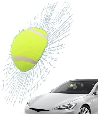 3D -Streich kniffliger Glasscherben, Glasscherben 3D -Aufkleber -Auto - 3D Tennis Ball Car Styling Sticker - Fensteraufkleber, Auto -Windschutzscheibe -Dekoration für SUVS -Limousinen, Sportfans