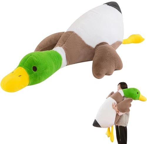 AQCQDQ Gans Plüschtier, Gans Kuscheltier, Grünkopf Ente Kuscheltier, Große Gans Puppe Weiches Gänse Stofftier Gans Spielzeug Schlafkissen Kissen Dekoration Ornament (75cm)