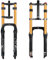 AuroraXQ Forcella Ammortizzata Fat da 26 X 4, Forcella Anteriore for Bicicletta da 26 Pollici con Pneumatici Fat da 4,0, Escursione 190mm, Freno a Disco, Regolazione del Ritorno, 9x135 Mm, Oro/nero