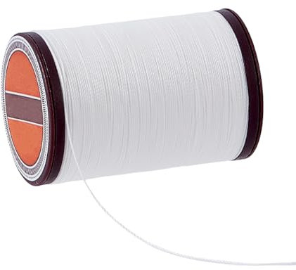PH PandaHall 200m Filo Cerato Bianco Filo di Lino Cerato, 0.45mm Cordino Cerato per Perline Fili di Cera per Rilegatura Macramè Braccialetti Collane Cucito