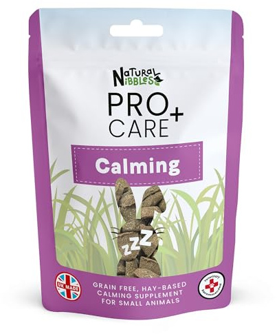 Natural Nibbles ProCare+ Calming 120g | 100% Natural Supplement for Rabbits, Guinea Pigs, and Small Pets, Herbal Biscuit Treats, Rich in Dietary Fibre, Grain Free, Manufactured in the UK