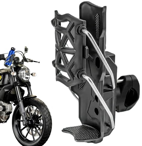 Yonuaret Porte-gobelet de moto, porte-gobelet pour poussette avec pince en métal de 1,5 à 4 cm, support de guidon réglable pour tracteur, moto, fauteuil roulant, chariot de golf, vélo, scooter