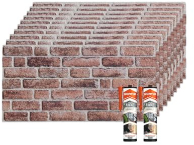 IZODEKOR 3D Wandpaneele Steinoptik | 50x100x2 cm | Styropor Wandverkleidung Steinoptik aus EPS für Innen- und Außenbereiche | Wasserfest | Inklusive Styroporkleber | SL-1919