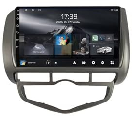Android 15 2 DIN Pantalla Táctil Radio 9 para Honda LHD Jazz City 2002-2007 Radio Coche con GPS BT WiFi Carplay Cámara Trasera Multimedia Pantalla(YA2 3+32G)