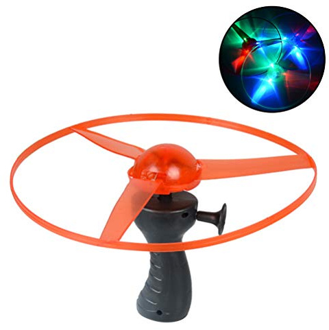 Hidyliu Colorful LED Light Up Flying Saucer, Pull String Disc Toy for Kids and Gadgets Lovers, Perfect for Concerts, 1 Unit (random)