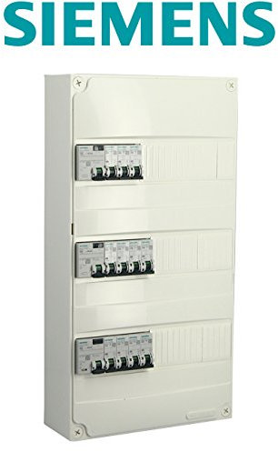Siemens Scatola di alimentazione magnetotermica con 3 file, 39 moduli, 11 interruttori differenziali e 3 interruttori (NFC 15-100)