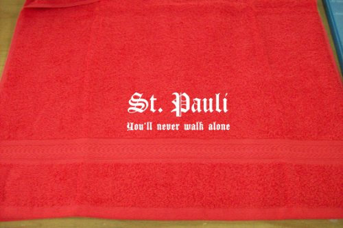 ShirtShop-Saar St. Pauli - You'll Never Walk Alone; Badetuch, rot