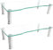 2 Pack Computer Monitor Stand Riser with Height Adjustable ‎56cm x 24cm Multi Media Desktop Stand for PC Computer Monitor | Laptop and TV Clear Glass computer