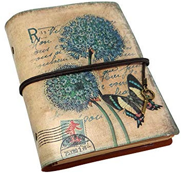 Notebook in pelle vintage retrò stile europeo Gazzetta writing Book Notepad ideale come diario, album a fogli mobili, Daily planner 7.4 * 5.6 * 1 inch Butterfly