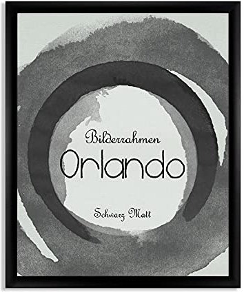BIRAPA Bilderrahmen Orlando 60x90 cm in Schwarz Matt aus Massivholz mit 1 mm entspiegelter Kunstglas Scheibe