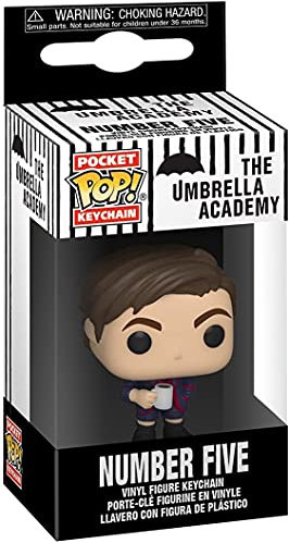 Funko Pop! Keychain: Umbrella Academy - Number Five 5 - Neuartiger Schlüsselanhänger - Vinyl-Minifigur Zum Sammeln - Strumpffüller - Geschenkidee - Offizielle Handelswaren - TV Fans - Minifigur