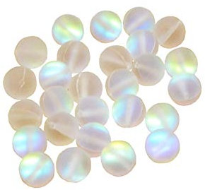 JIHUOO Matte Crystal Glass Beads - Mermaid Aurora & Moonstone Beads for Jewelry Making - 6 mm, 100 pcs