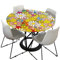 Tischdecke Abwaschbar Rund 180cm, Elastisch Lotuseffekt Tischdecke Outdoor 3D-Druck Tischdecken Daisy Table Cloth für Garten Restaurant, Ideal für 160cm-170cm