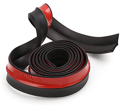 2.5M Spoiler Avant Universel, Rubber Front Bumper Lip, Universel Caoutchouc pare Chocs Arrière Avant Voiture Adhésif, Spoiler Lèvre Avant Auto Adhésif, pour pare Chocs Avant et Arrière Voiture