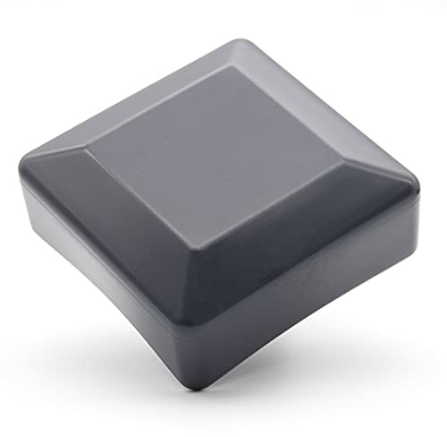 Enkotrade 10 Stück Zaunkappen Anthrazit für Außenmaß 30x30mm, Rohrkappen aus hochwertigem Kunststoff, Pyramide Quadratisch Zaunpfostenkappen Pfahl Deckel Zaunabdeckung