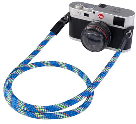 wieehtes Rope Camera Strap: 105 cm Nylon Climbing Rope Camera Neck Shoulder Strap for Mirrorless/Small Cameras (Blue)