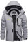 KEFITEVD Herren Winterjacke Gefüttert Wasserdicht Outdoorjacke Thermo Jacke Allwetterjacke Männer Winter Jacke Warme Regenjacke Windbreaker Hellgrau XL