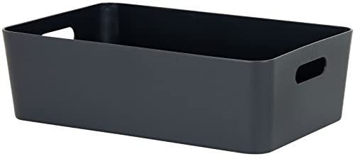 1x Ordnungsbox - 12 cm hoch - anthrazit - 39,5x 25 cm - Ordnungskorb - Regalorganizer Wandregal Ordnungsbox