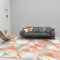 Tapis 80X160cm Deco Chambre ado Fille Coussin de Pied de lit de Chambre au Design géométrique Rose Gris Chaud et Doux Tapis Enfant Tapis cheminée Tapis déco Chambre Fille
