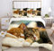 JEFFEL Katze Bettwäsche Set 135 x 200 cm, Tiermotiv, Kinderbettwäsche, Cat Muster Bettbezug 3D Haustier Katze Bettbezug Set, mit Bettbezug und Kissenbezug (135 x 200 cm, Katze-1)