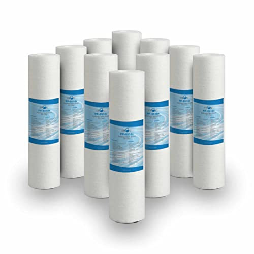 Bellerofonte Filtro Sedimenti 10 Pollici 5 Micron. Elimina Sabbia, Fango, Particelle di ruggine e impurità sospese fino a 5 Micron in Polipropilene 10 pezzi