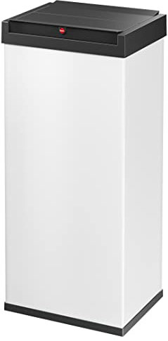 Hailo Big-Box Swing XL Waste bin | 1 x 52 liters / 13.7 gallons | Self-Closing Swing lid | Steel Sheet | Bin Liner Clamping Frame | Waste bin Kitchen Rectangular | Made in Germany | White 0860-231