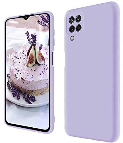 SouliGo for Samsung A12 Case Silicone Soft Gel Bumper Rubber Cover Girls Women Slim Microfiber Lining Rugged Anti-Scratch Non-Slip Shockproof Phone Cases for Galaxy A12 6.5 - Lavendar Purple