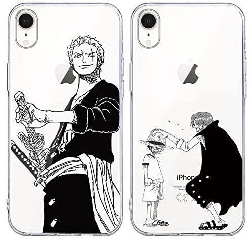 Eouine 2 Stück Handyhülle für Apple iPhone XR Hülle 6.1 Zoll Anime Jungs Gear 5 Nika Zoro Hülle, Transparent Manga Cool Muster Schutzhülle Weiche Stoßfest TPU Silikon Cover für iPhone XR